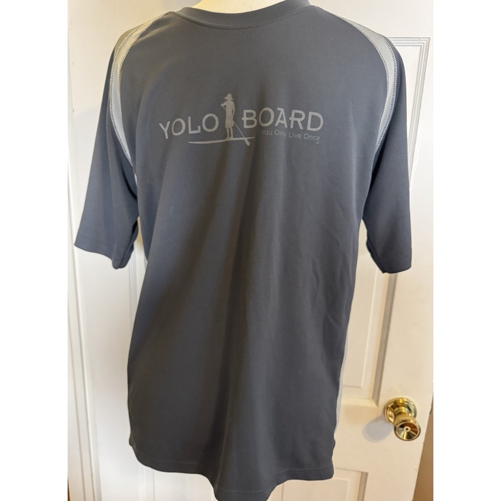 ALO Men's Shirt Large YOLO Logo Gray